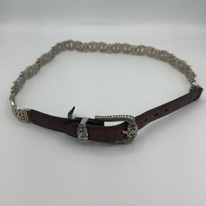 Brighton Women’s Belt M/32” #B2507 Scroll Connecting Silver Hearts. (SKU 230)